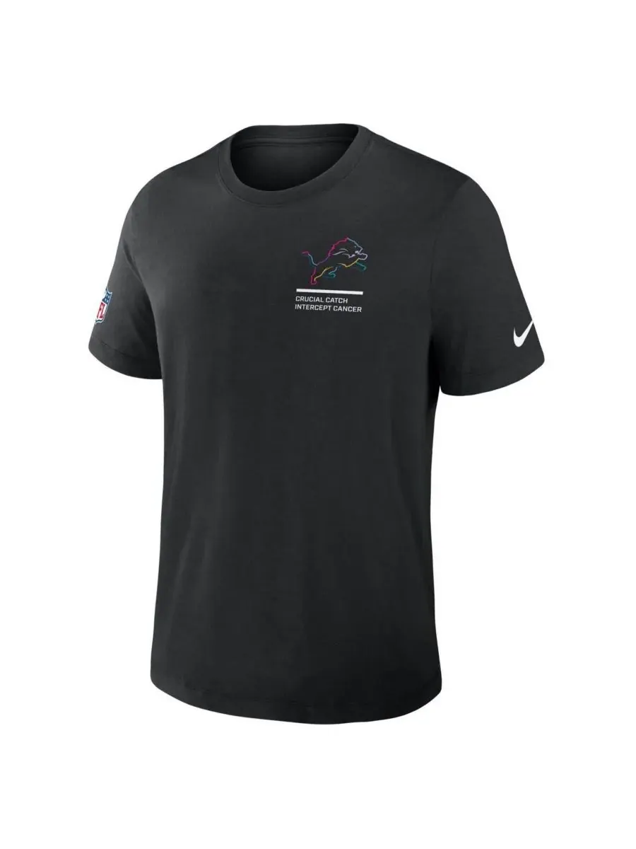 Nike Мужская черная футболка Detroit Lions Tall 2025 NFL Crucial Catch Tri-Blend Dri-FIT — изображение 2 из 3, черный
