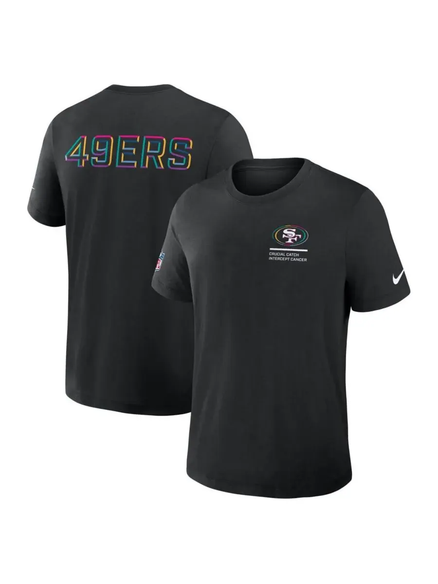 Nike Мужская черная футболка San Francisco 49ers 2025 NFL Crucial Catch Tri-Blend Dri-FIT