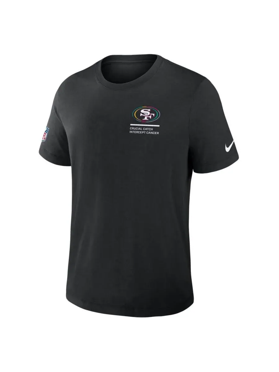 Nike Мужская черная футболка San Francisco 49ers 2025 NFL Crucial Catch Tri-Blend Dri-FIT — изображение 2 из 3, черный