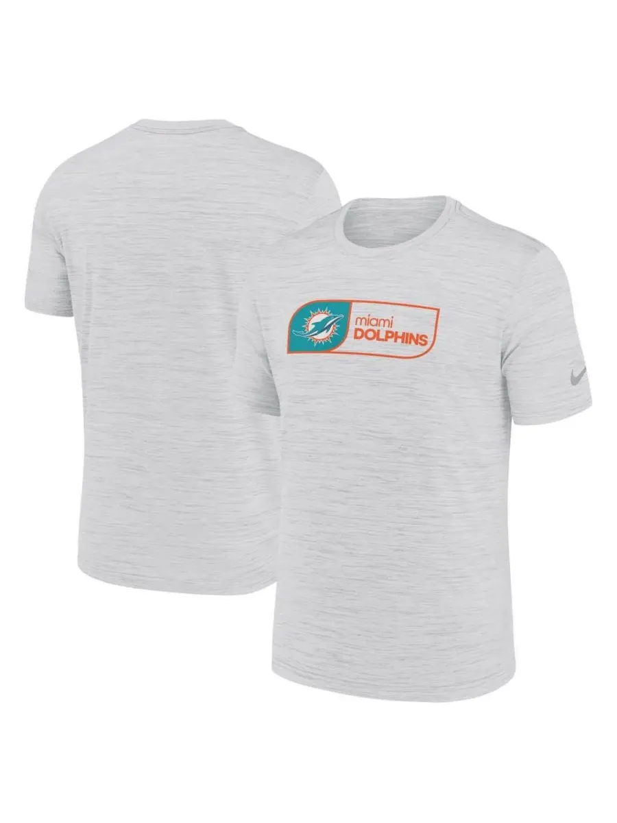 Nike Мужская белая футболка Miami Dolphins Big Tall Velocity Jock Tag Performance