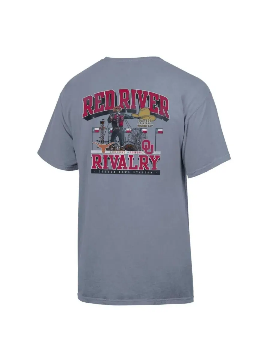 Comfortwash Мужская серая футболка Texas Longhorns vs. Oklahoma Sooners Red River Rivalry Big Tex — изображение 2 из 3, серый