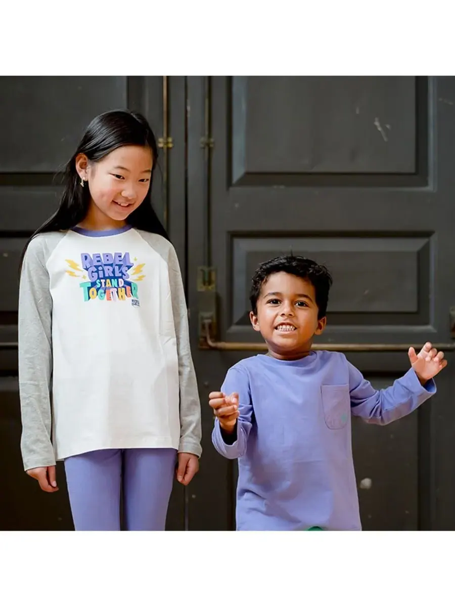 Комплект из двух футболок с длинным рукавом Girls Rebel Fair Trade из органического хлопка Mightly — изображение 2 из 3
