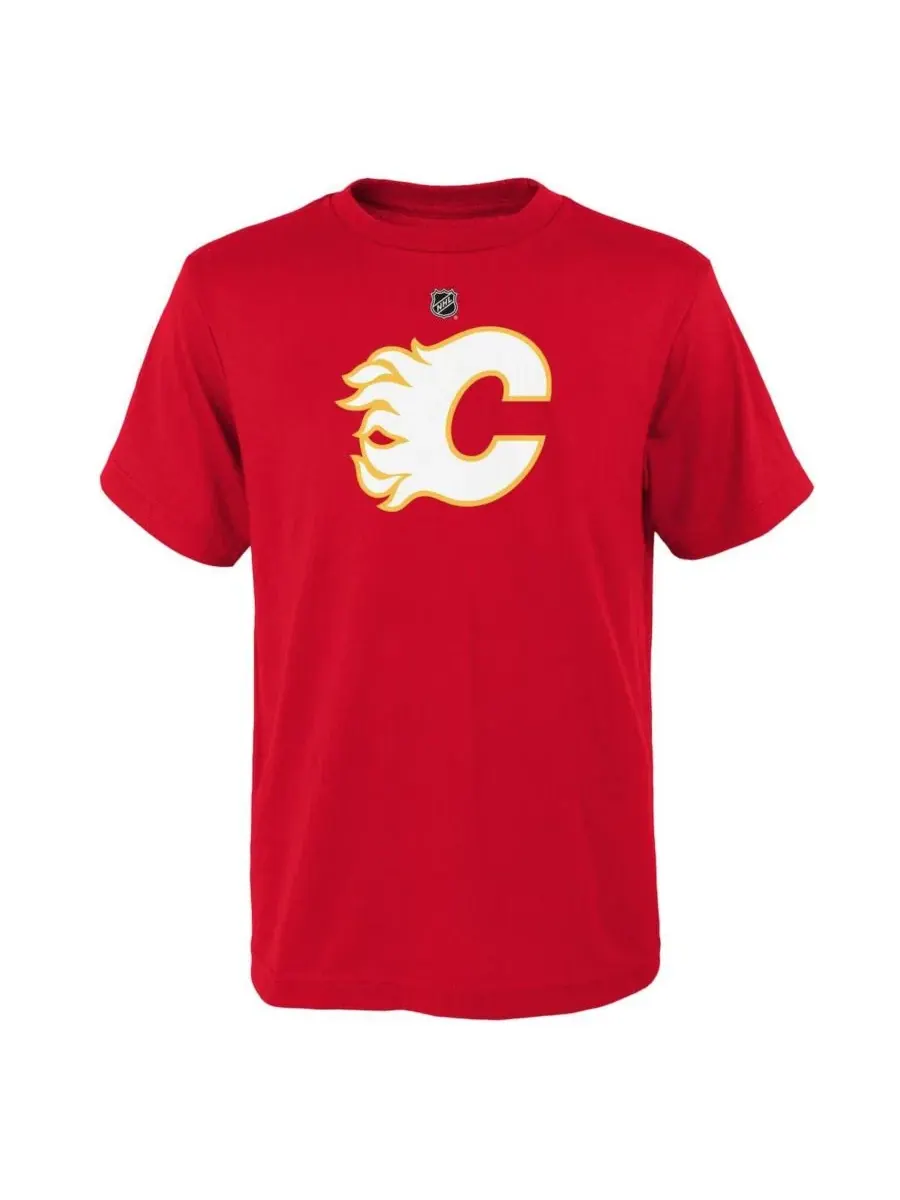 Outerstuff Футболка для мальчиков и девочек красного цвета с основным логотипом Calgary Flames