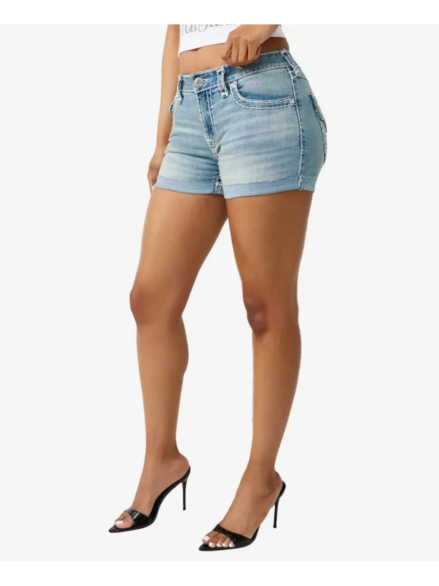 Женские шорты Jennie Mid-Rise Super T-Flap True Religion, Midnight Roller — изображение 3 из 4