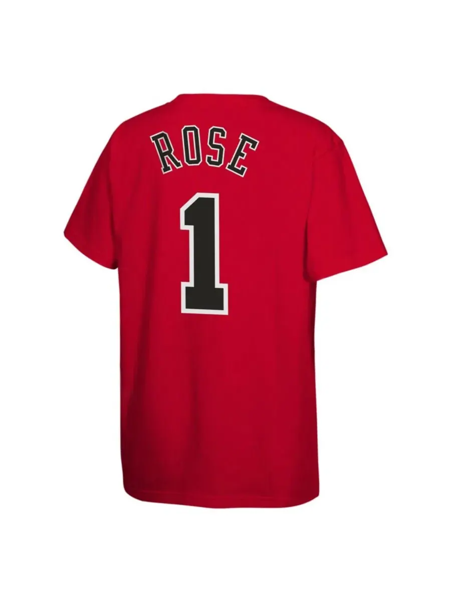 Футболка с длинным рукавом Derrick Rose Mitchell & Ness — изображение 2 из 3, красный
