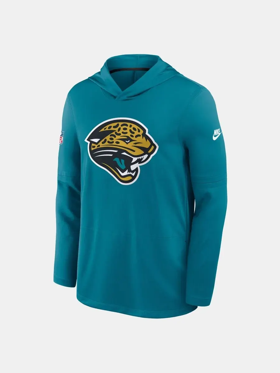 Футболка с капюшоном и длинным рукавом Nike Jacksonville Jaguars Sideline Dri-FIT — изображение 3 из 4, бирюзовый