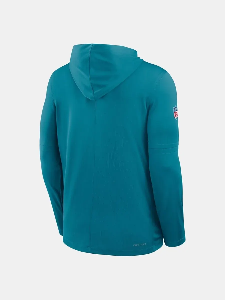 Футболка с капюшоном и длинным рукавом Nike Jacksonville Jaguars Sideline Dri-FIT — изображение 4 из 4, бирюзовый