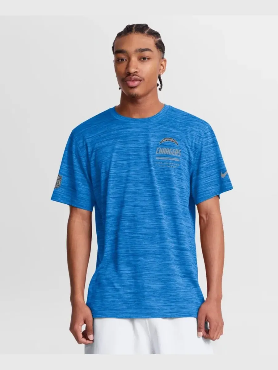 Футболка с коротким рукавом Dri-FIT Velocity с принтом Los Angeles Chargers Nike — изображение 3 из 5, синий