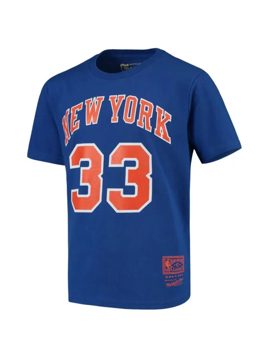 Футболка с принтом Patrick Ewing Mitchell & Ness — изображение 2 из 3, синий