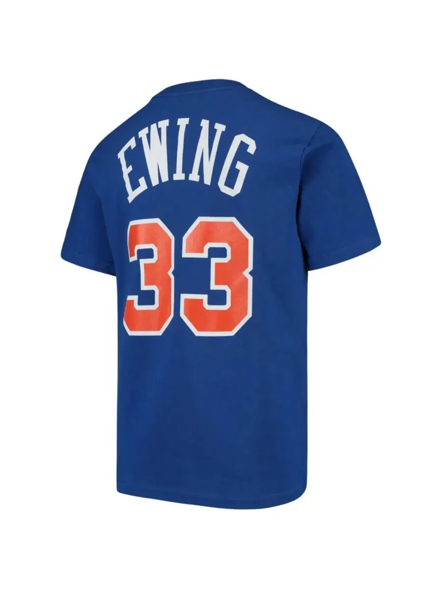 Футболка с принтом Patrick Ewing Mitchell & Ness — изображение 3 из 3, синий