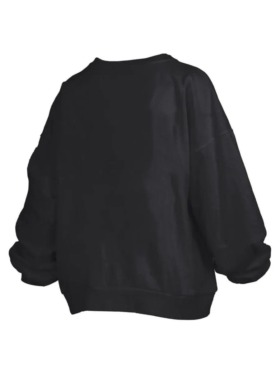 Женский флисовый свитшот с принтом Janise Fleece Pressbox — изображение 2 из 3, черный