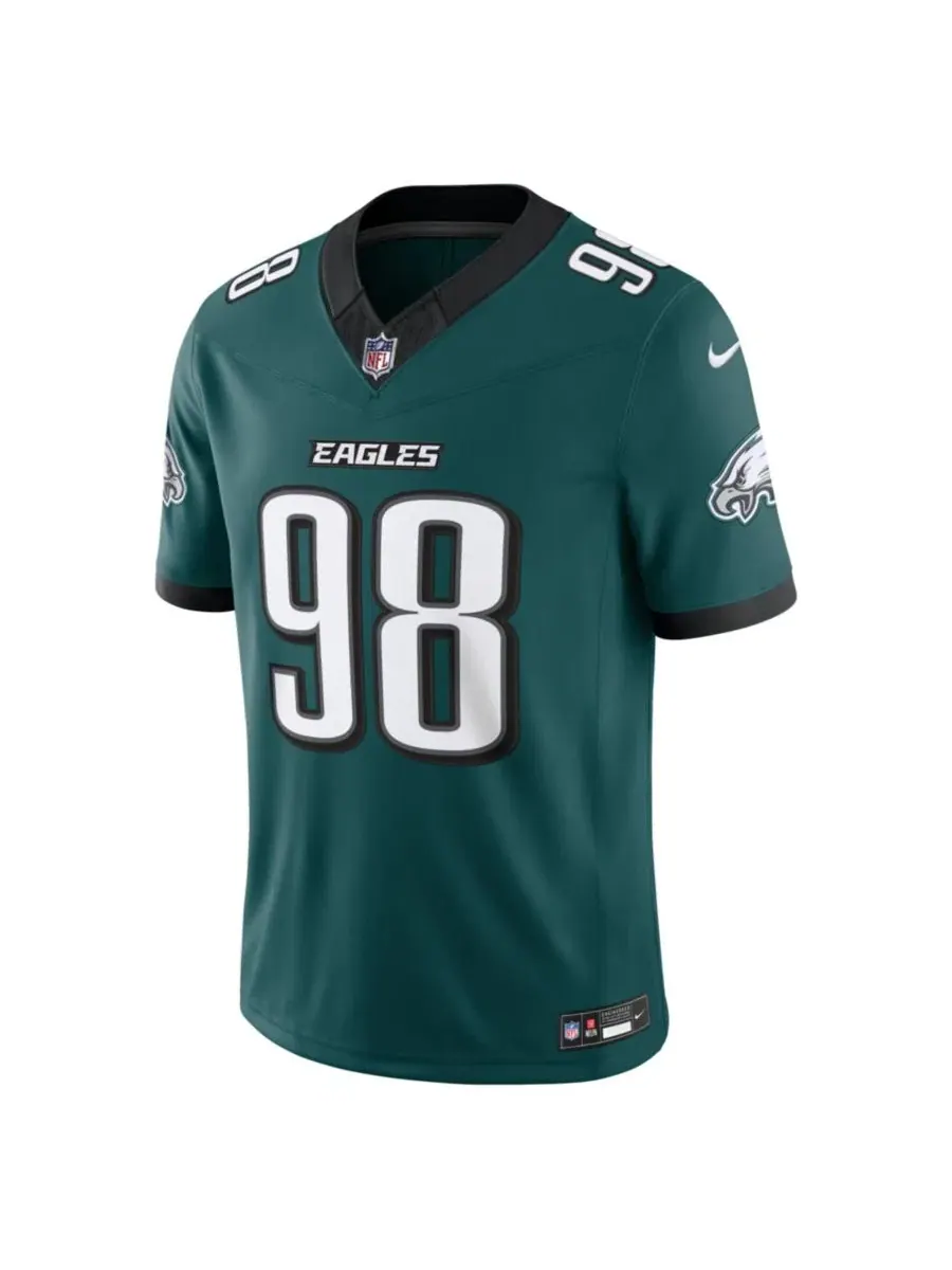 Футболка-джерси Philadelphia Eagles Jalen Carter Vapor F.U.S.E. Stitched Limited Nike — изображение 3 из 3, зеленый