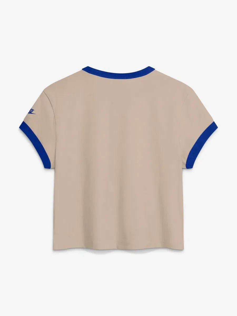Женская футболка с принтом, модель Rewind Ringer Mod Cropped Nike — изображение 2 из 2, бежевый