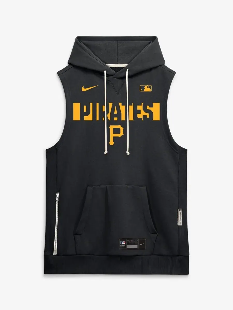 Безрукавный худи с капюшоном Pittsburgh Pirates Dri-FIT Nike — изображение 2 из 5, черный