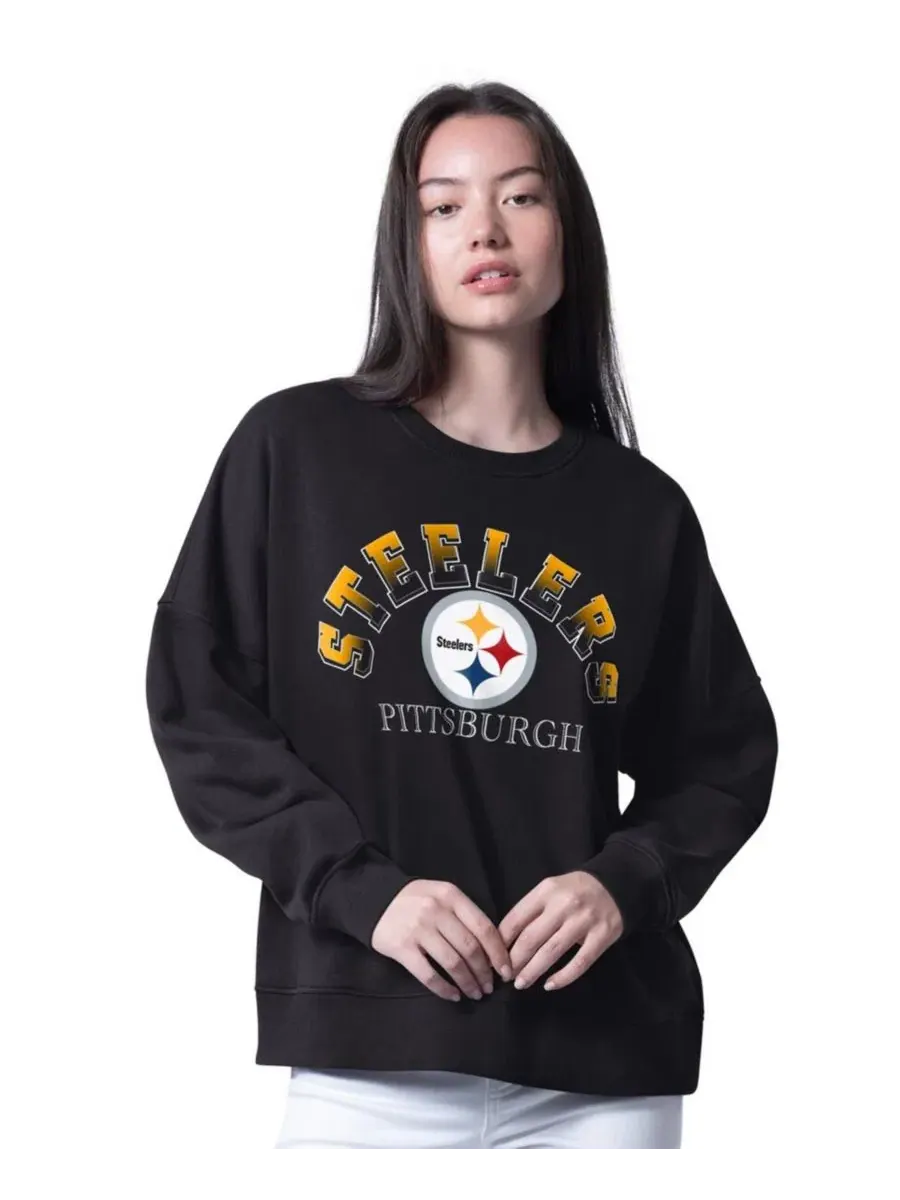 Женский свитшот оверсайз с принтом Feud, Pittsburgh Steelers G-III 4Her by Carl Banks