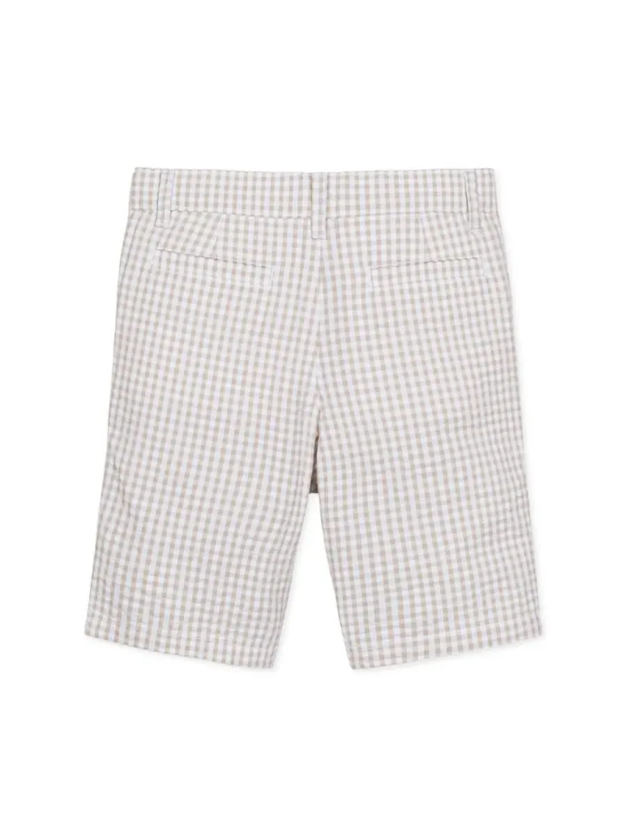 Детские шорты из органического сирсакера для мальчиков Hope & Henry, Taupe Gingham Seersucker — изображение 4 из 4