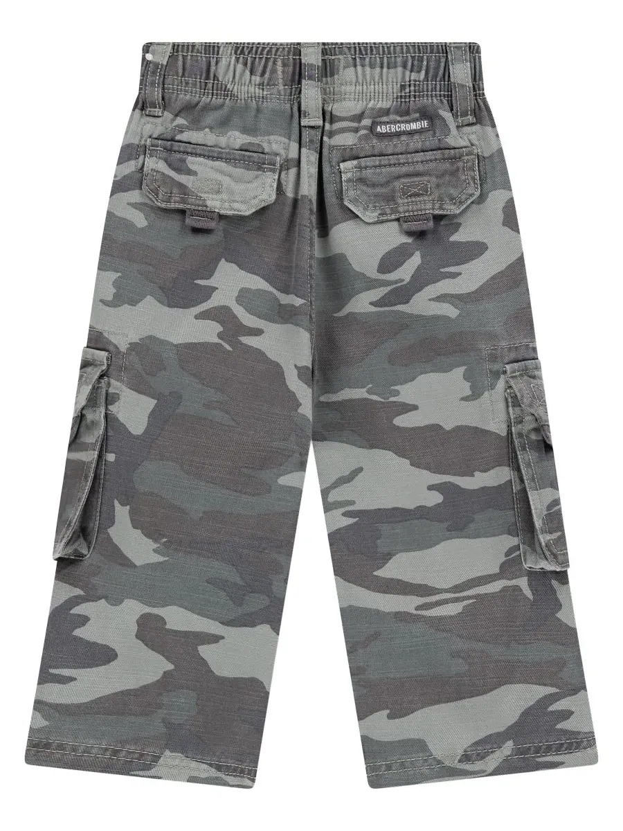 Детские карго-брюки свободного кроя с завязками, Abercrombie Kids, ANF Traditional Camo — изображение 2 из 4