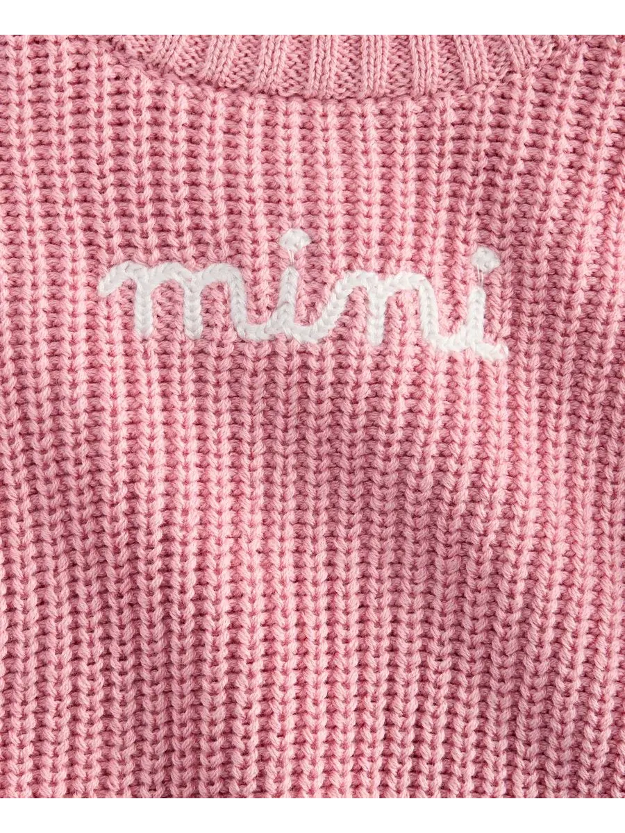 Детский хлопковый свитер с принтом Mini First Impressions — изображение 3 из 3, розовый