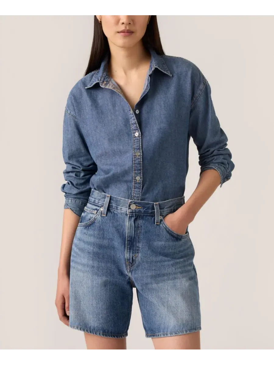 Шорты джинсовые с высокой посадкой Levi's, Worn Memor — изображение 4 из 5