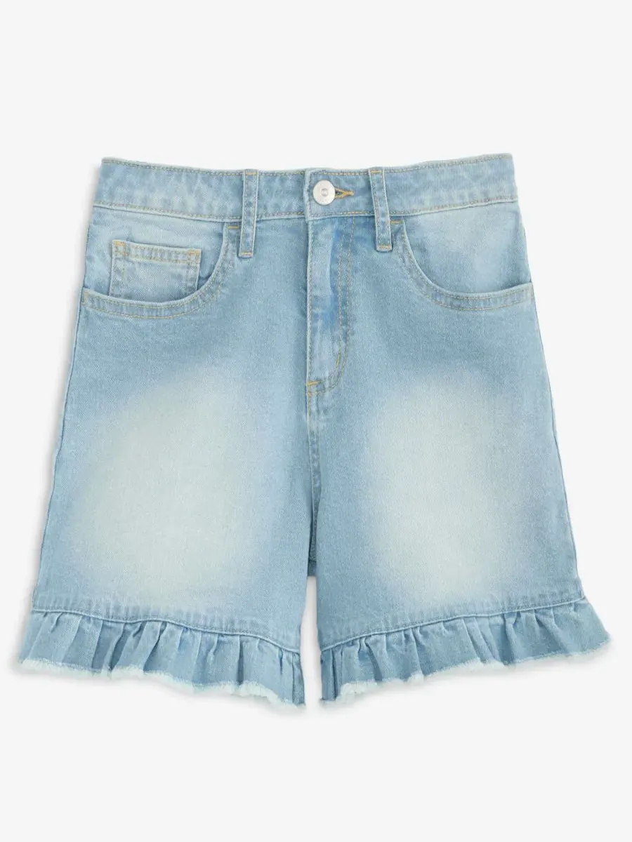 Джинсовые шорты-миди с оборками по низу для девочек 5-20 лет Epic Threads, Sailor Wash — изображение 2 из 6