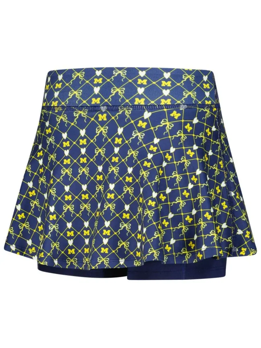 Юбка-шорты с принтом Michigan Wolverines, модель All-Over Print Bow Team Logo ZooZatz — изображение 3 из 3, темно-синий