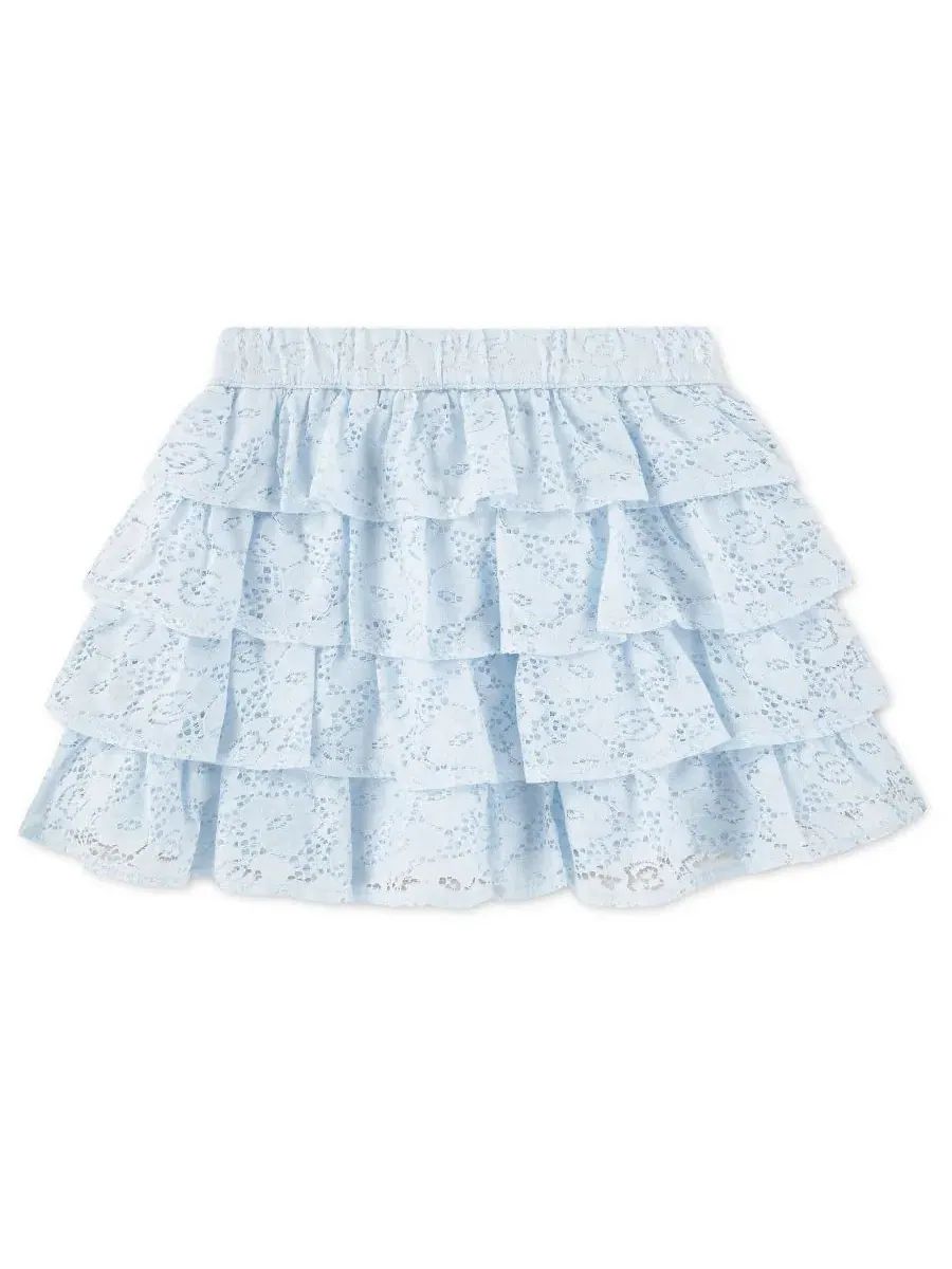 Мини-шорты с кружевом для девочек Abercrombie Kids — изображение 2 из 4, синий