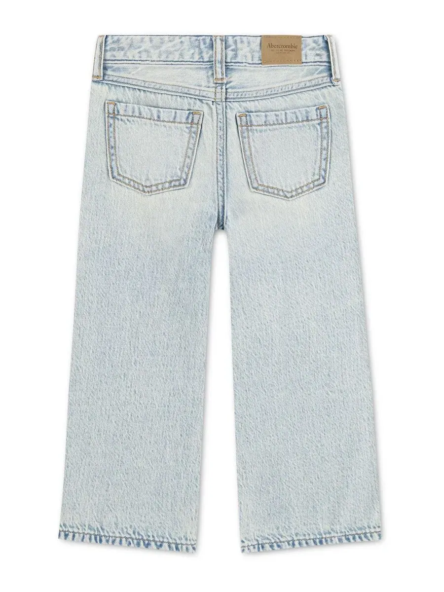 Детские джинсы свободного кроя с люверсами, модель Eyelet Baggy abercrombie kids — изображение 2 из 5, синий