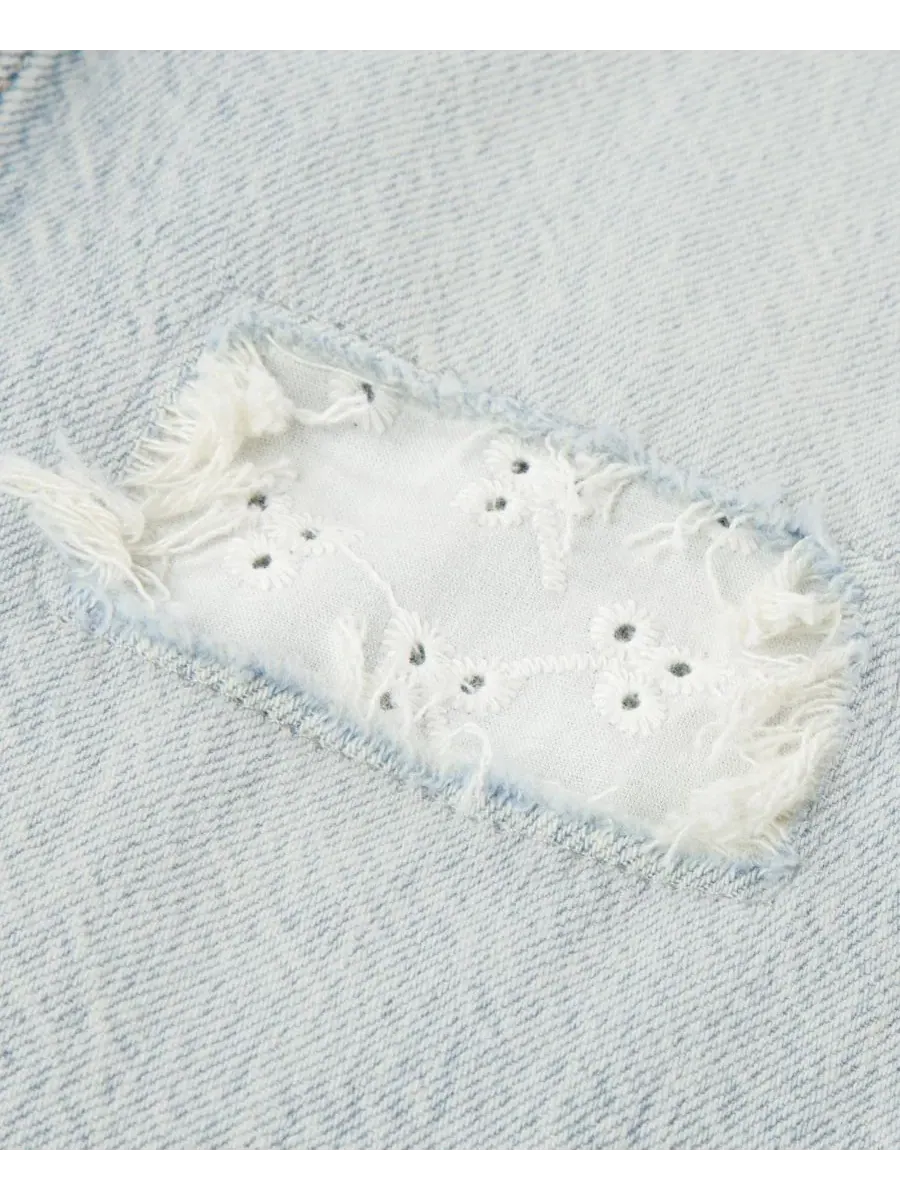 Детские джинсы свободного кроя с люверсами, модель Eyelet Baggy abercrombie kids — изображение 5 из 5, синий