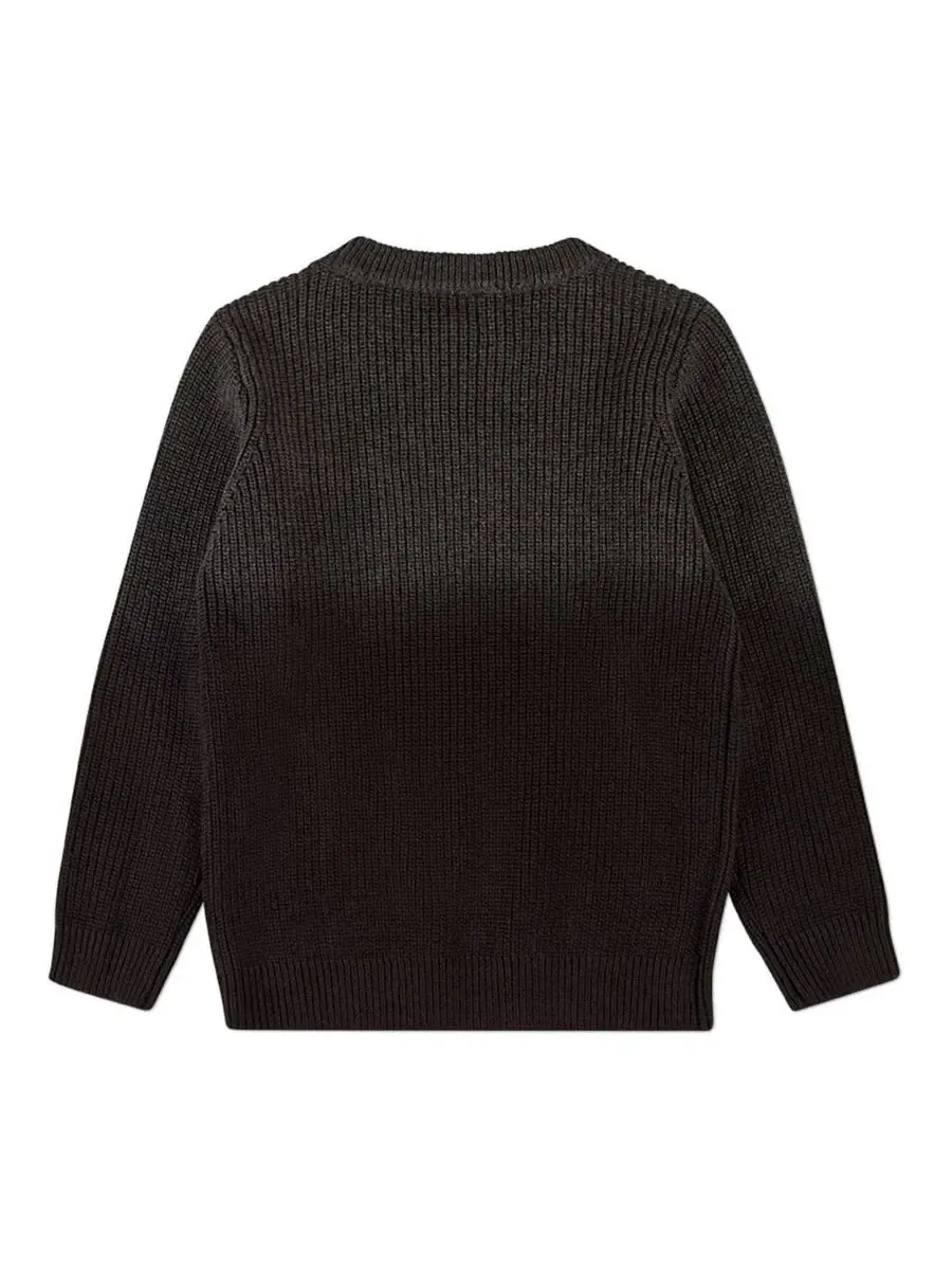 Детский пуловер с омбре-градиентом, модель Ombre Crewneck Pullover MeMoi — изображение 2 из 3, черный-темно-серый