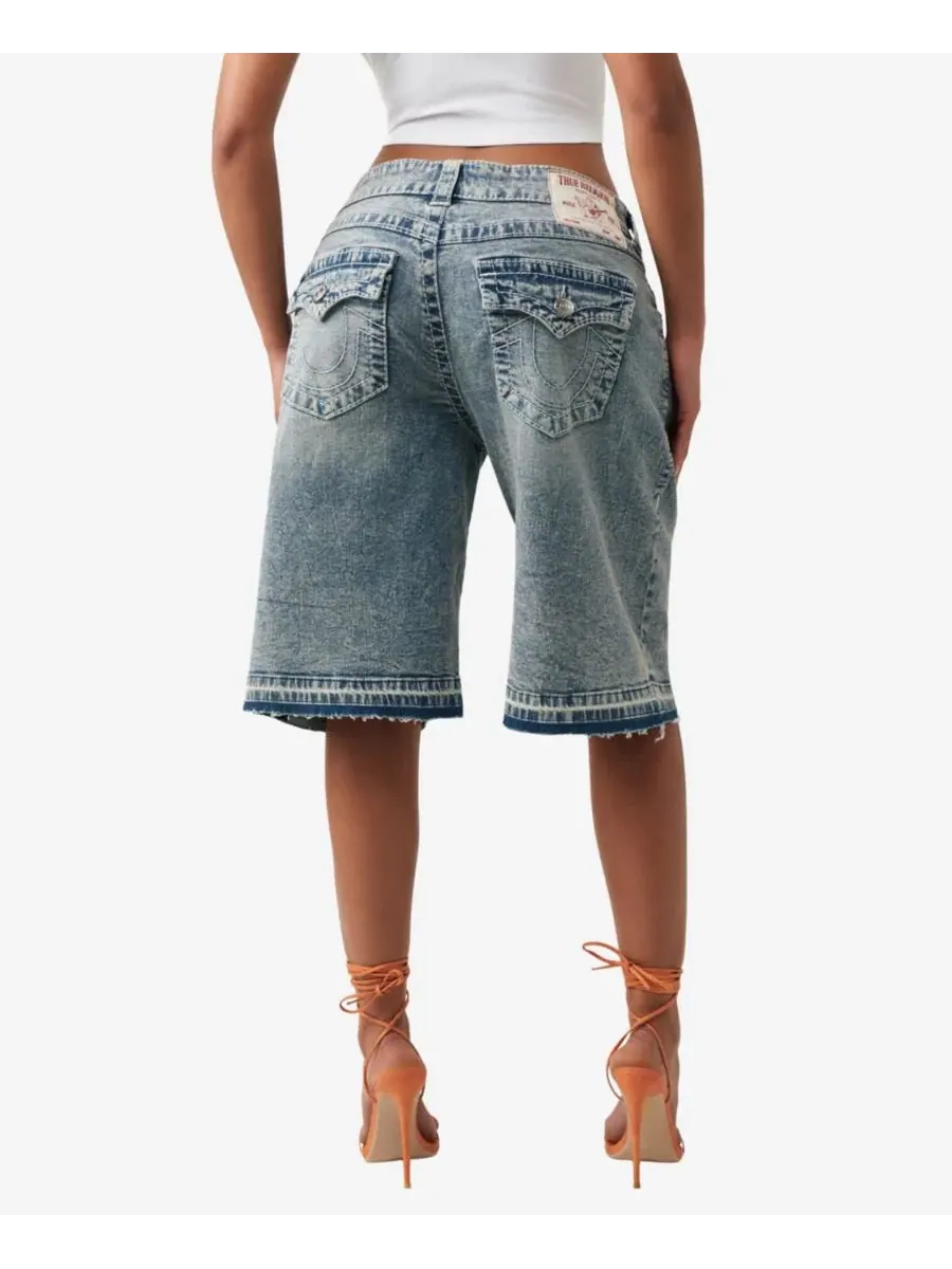 Джинсовые шорты-джорт свободного кроя Jessie Big T Flap True Religion, Lazy Shine — изображение 3 из 3