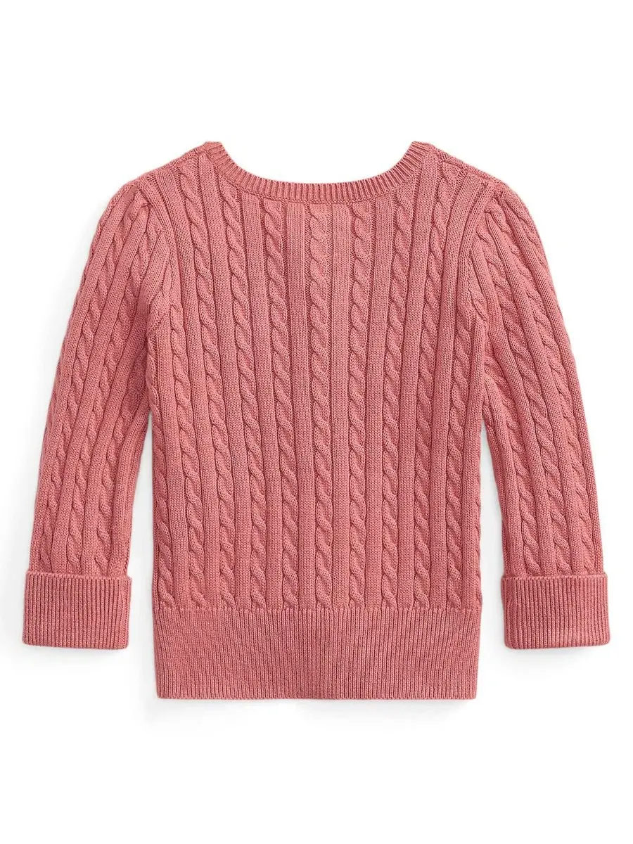 Детский кардиган из хлопка с мини-косами Lake Days Quote Polo Ralph Lauren — изображение 2 из 4, розовый