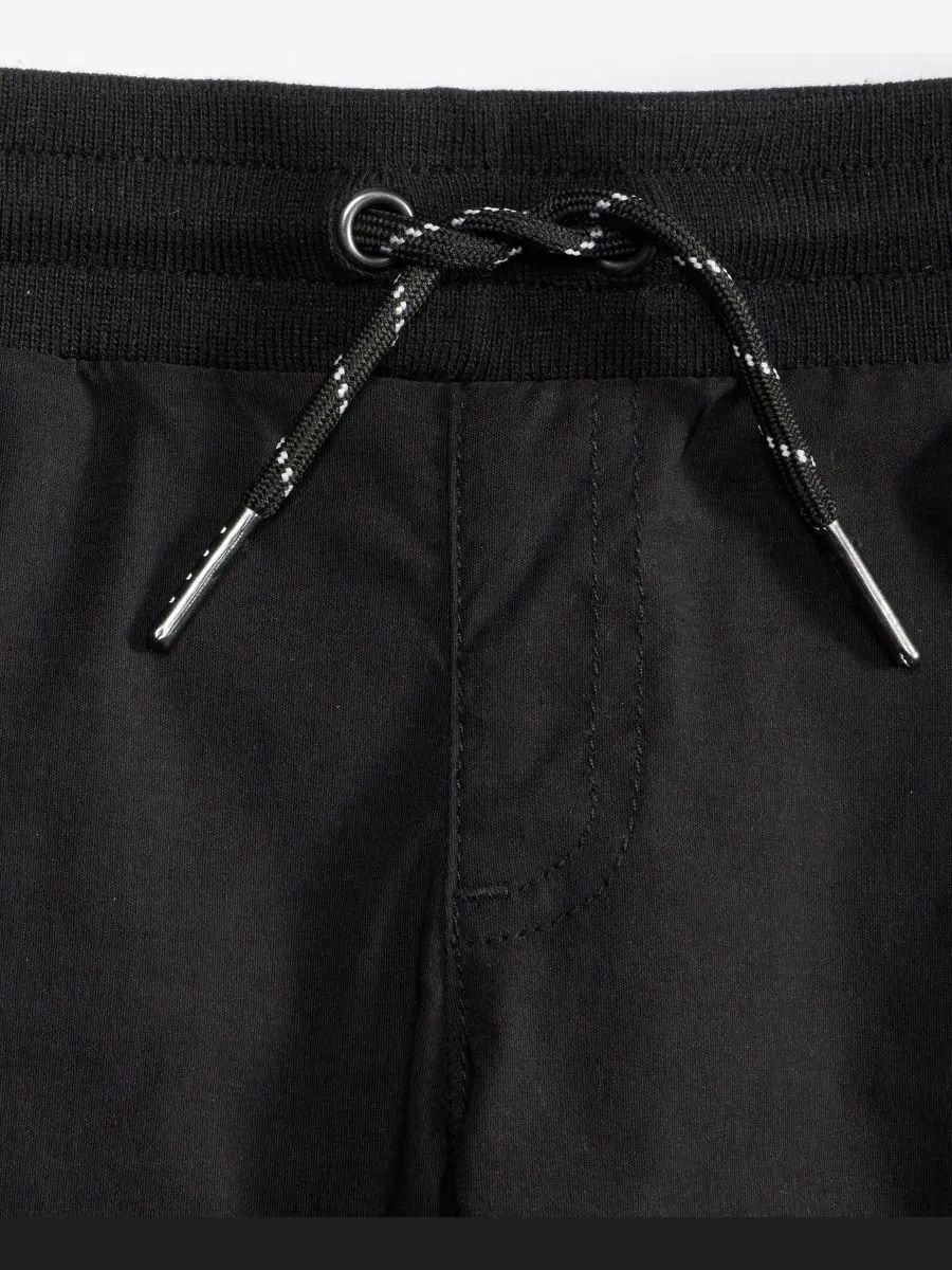 Детские спортивные брюки-карго с завязкой и эластичным поясом Epic Threads — изображение 3 из 4, глубокий черный