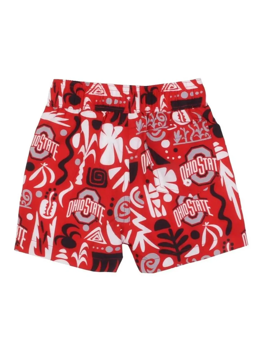 Детские плавательные шорты алого цвета с принтом команды Ohio State Buckeyes Wes & Willy, алый — изображение 2 из 2