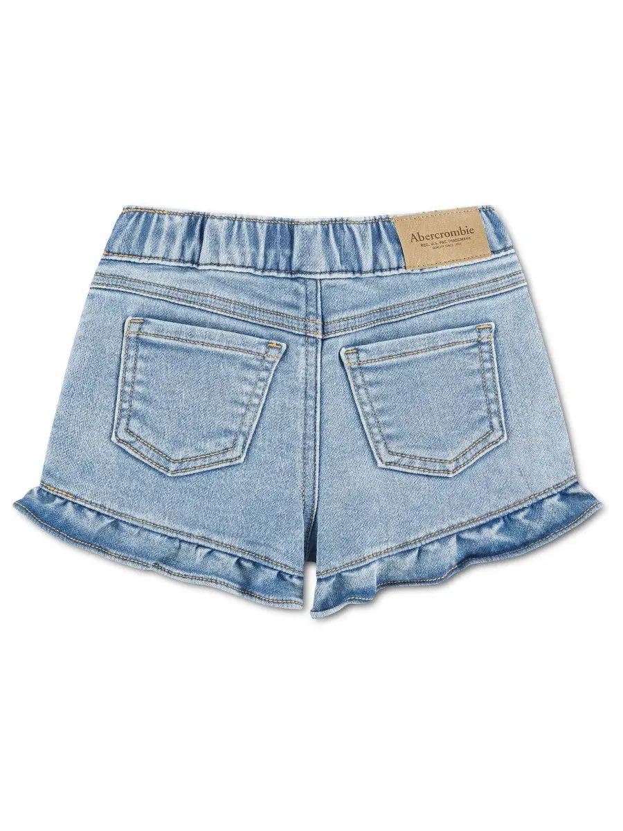 Детские джинсовые шорты с оборками для девочек Abercrombie Kids — изображение 2 из 3