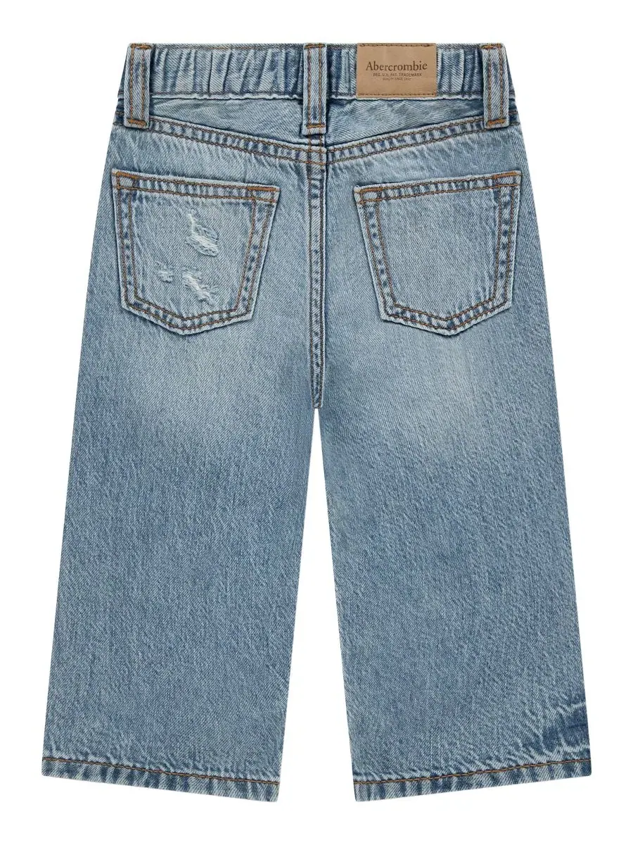 Джинсы мешковатые с эффектом потертости Baby Boys' Destroyed Baggy Jeans abercrombie kids, Drip — изображение 2 из 4