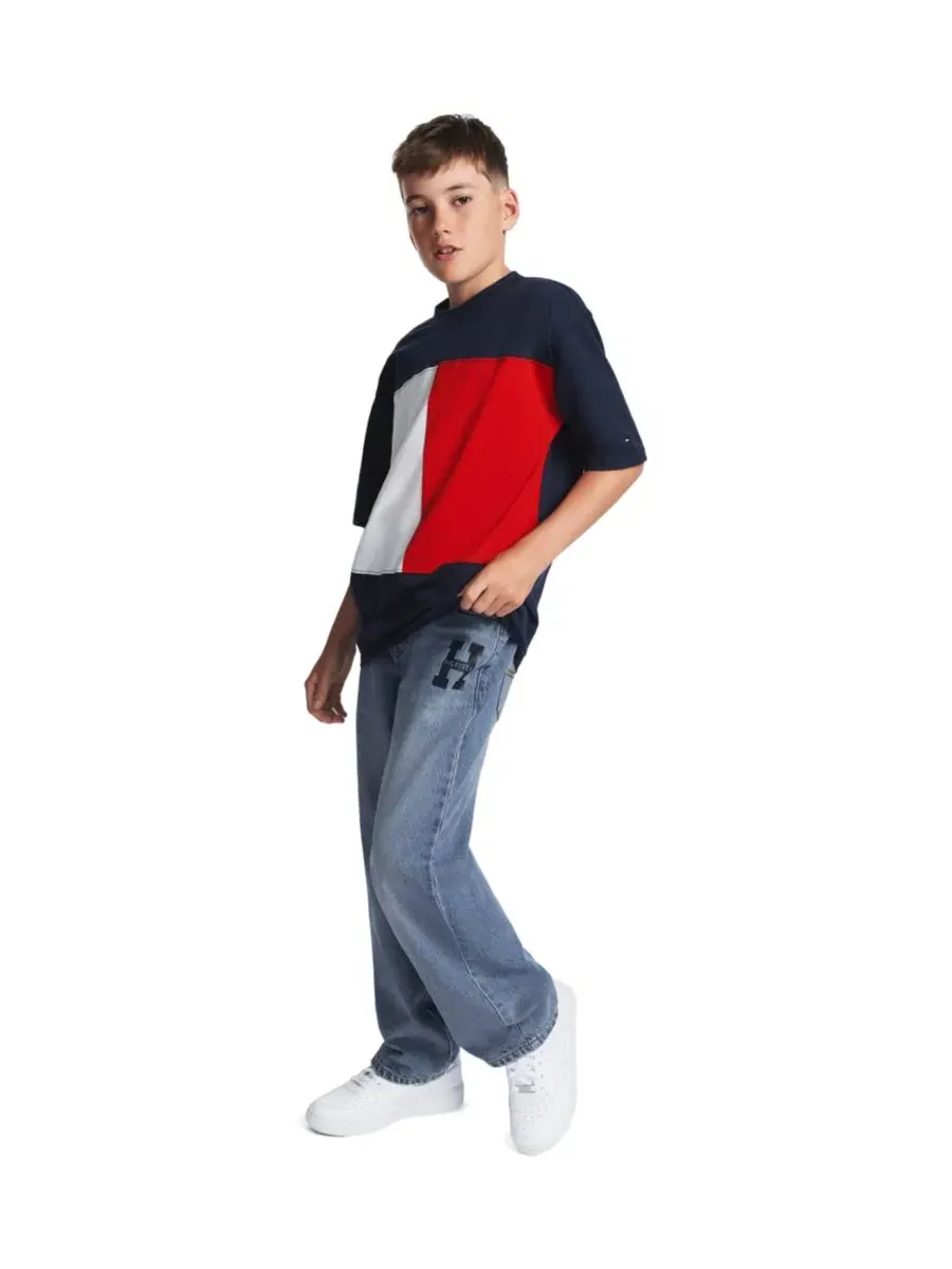 Джинсы свободного кроя с прямыми штанинами, модель Straight-Leg Logo Tommy Hilfiger