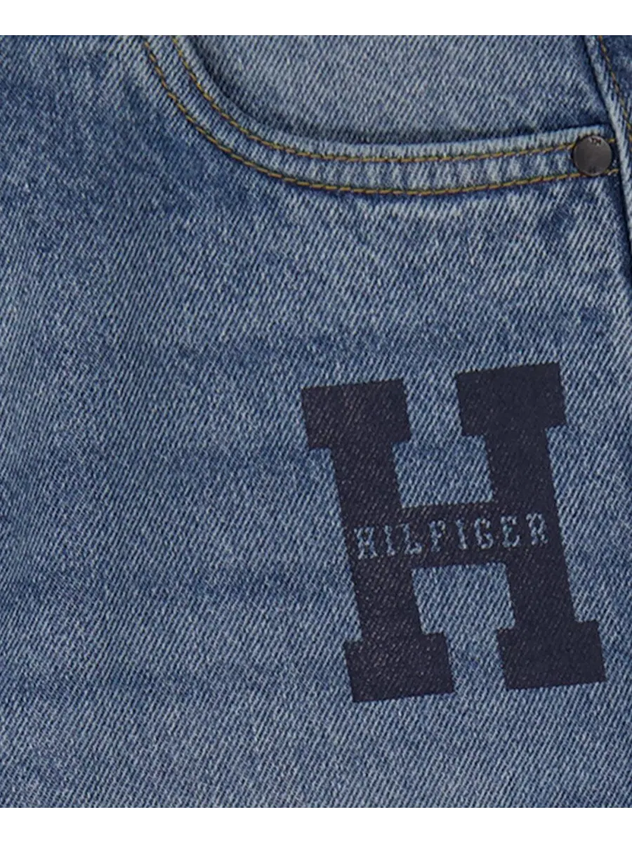 Джинсы свободного кроя с прямыми штанинами, модель Straight-Leg Logo Tommy Hilfiger — изображение 7 из 7, серый