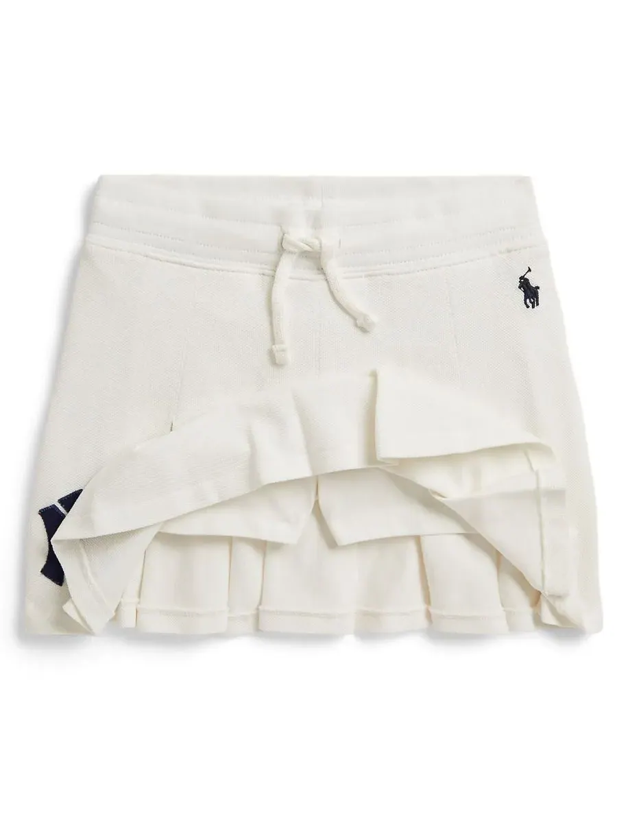 Детская юбка-шорты Yankees из сетчатой ткани, размеры 2-6XL, для девочек Polo Ralph Lauren — изображение 3 из 3, белый