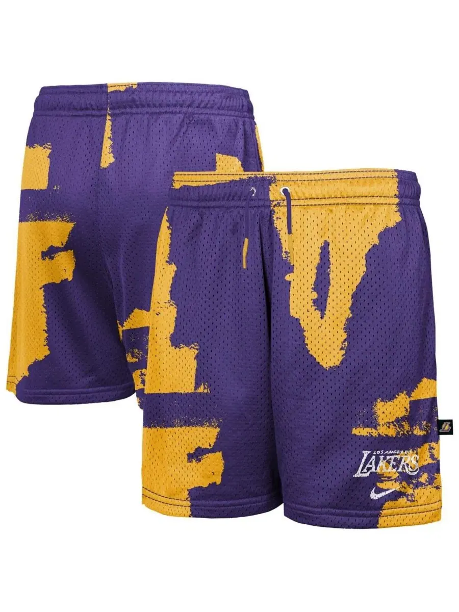 Детские фиолетовые тренировочные шорты Los Angeles Lakers Courtside Pro Shot Dri-FIT из сетчатой