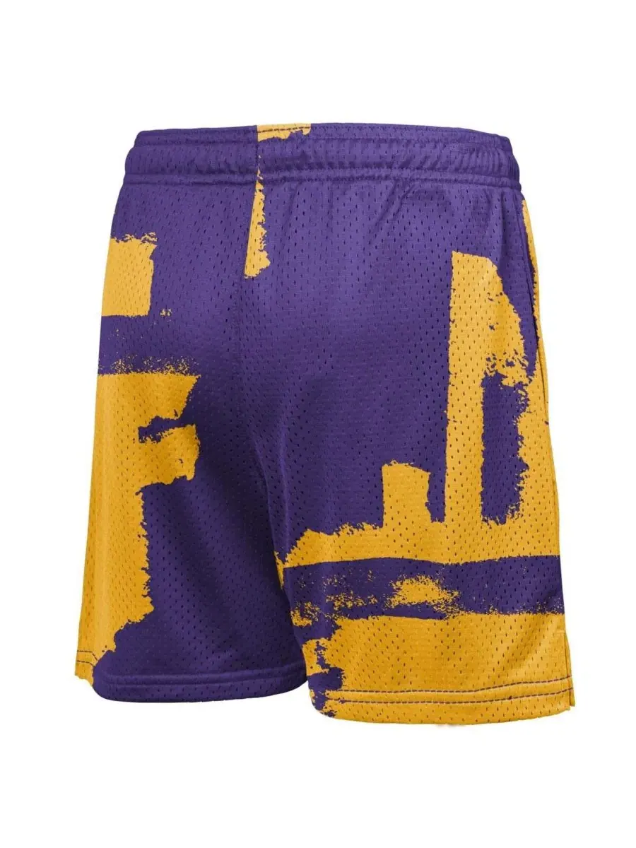 Детские фиолетовые тренировочные шорты Los Angeles Lakers Courtside Pro Shot Dri-FIT из сетчатой — изображение 3 из 3