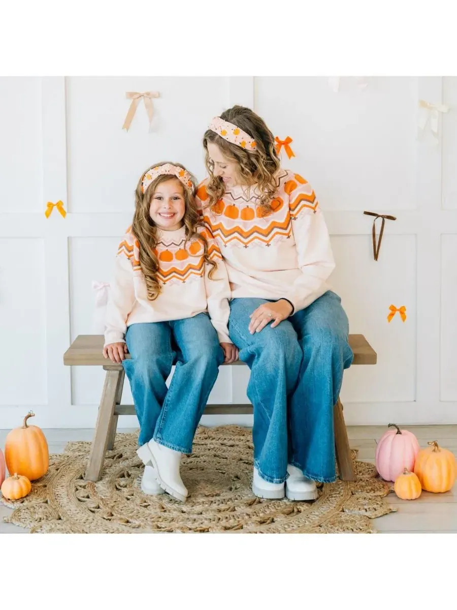 Детский свитер с принтом Pumpkin Fair Isle Sweet Wink — изображение 6 из 7, белый