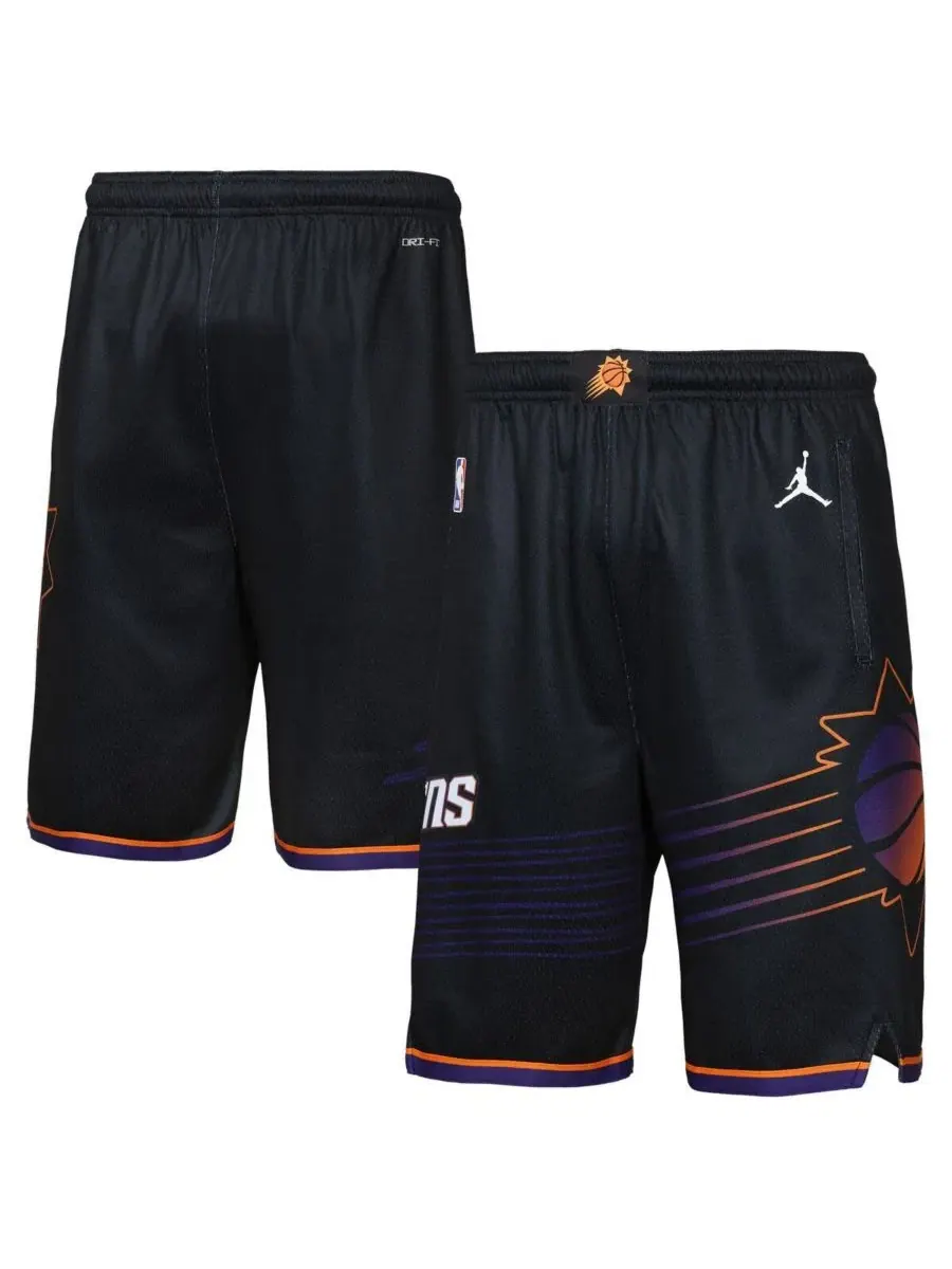Черные шорты Swingman Dri-FIT с символикой Phoenix Suns для мальчиков и девочек Jordan