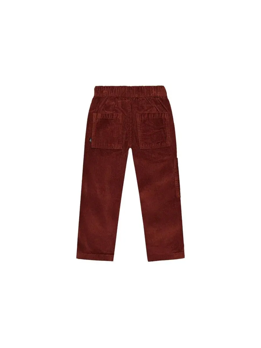 Детские штаны из stretch-вельвета с карго-карманом Boys Must-Haves Deux par Deux — изображение 6 из 6, коричневый