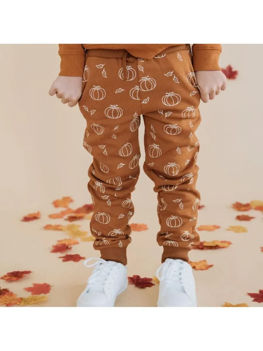 Детские джоггеры с принтом тыквы Pumpkin Jogger Sweet Wink — изображение 3 из 6, оранжевый