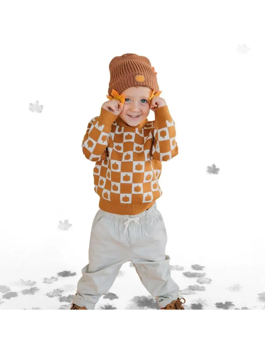 Свитер с принтом Pumpkin Checkers Sweet Wink — изображение 2 из 5, оранжевый