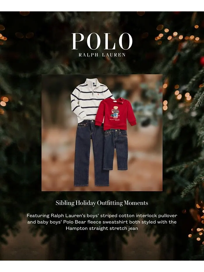 Джинсы прямого стрейча Hampton для маленьких мальчиков Polo Ralph Lauren — изображение 3 из 3