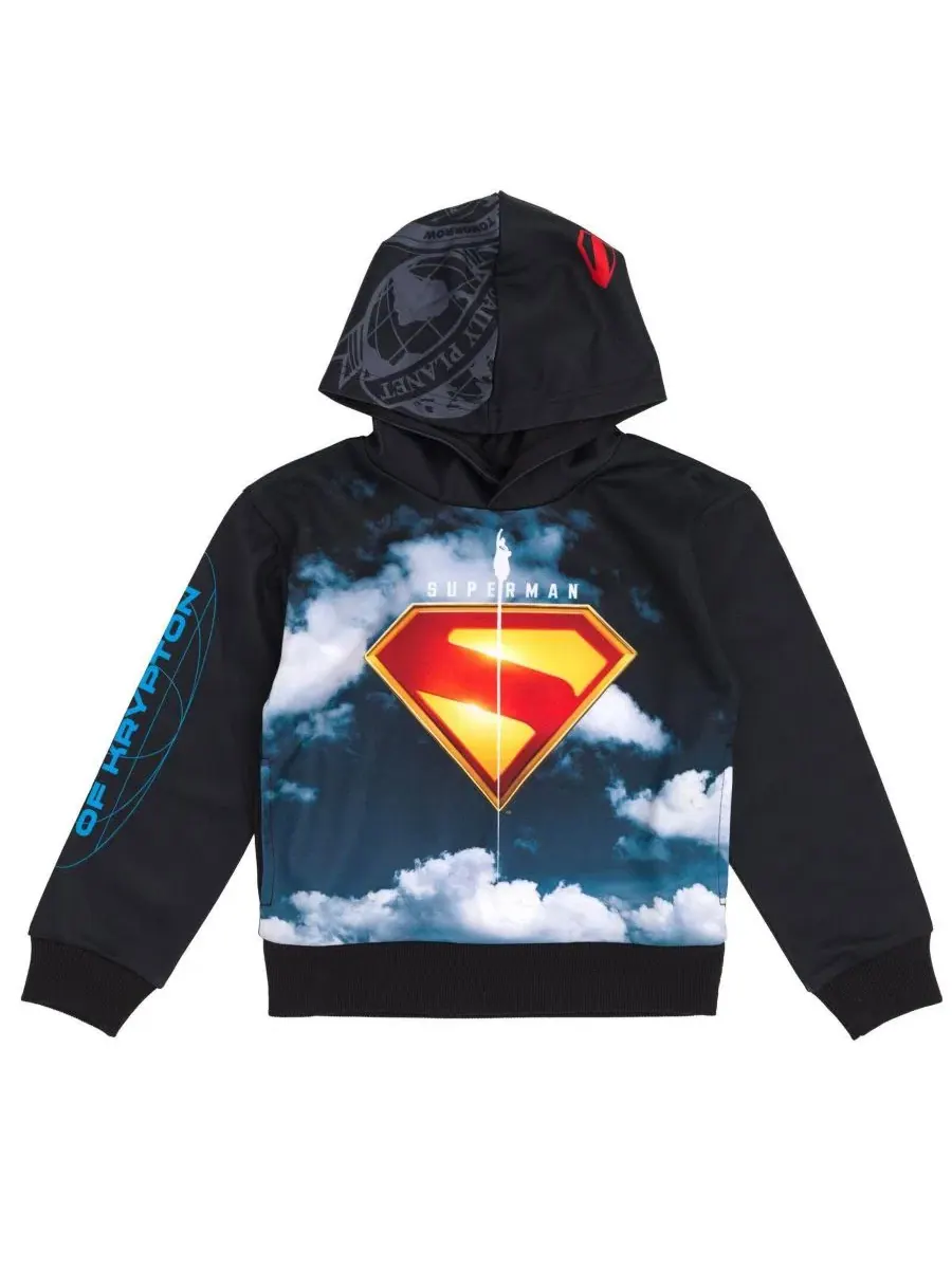 Детский флисовый пуловер с капюшоном, с длинным рукавом, модель Superman Krypto Justice League