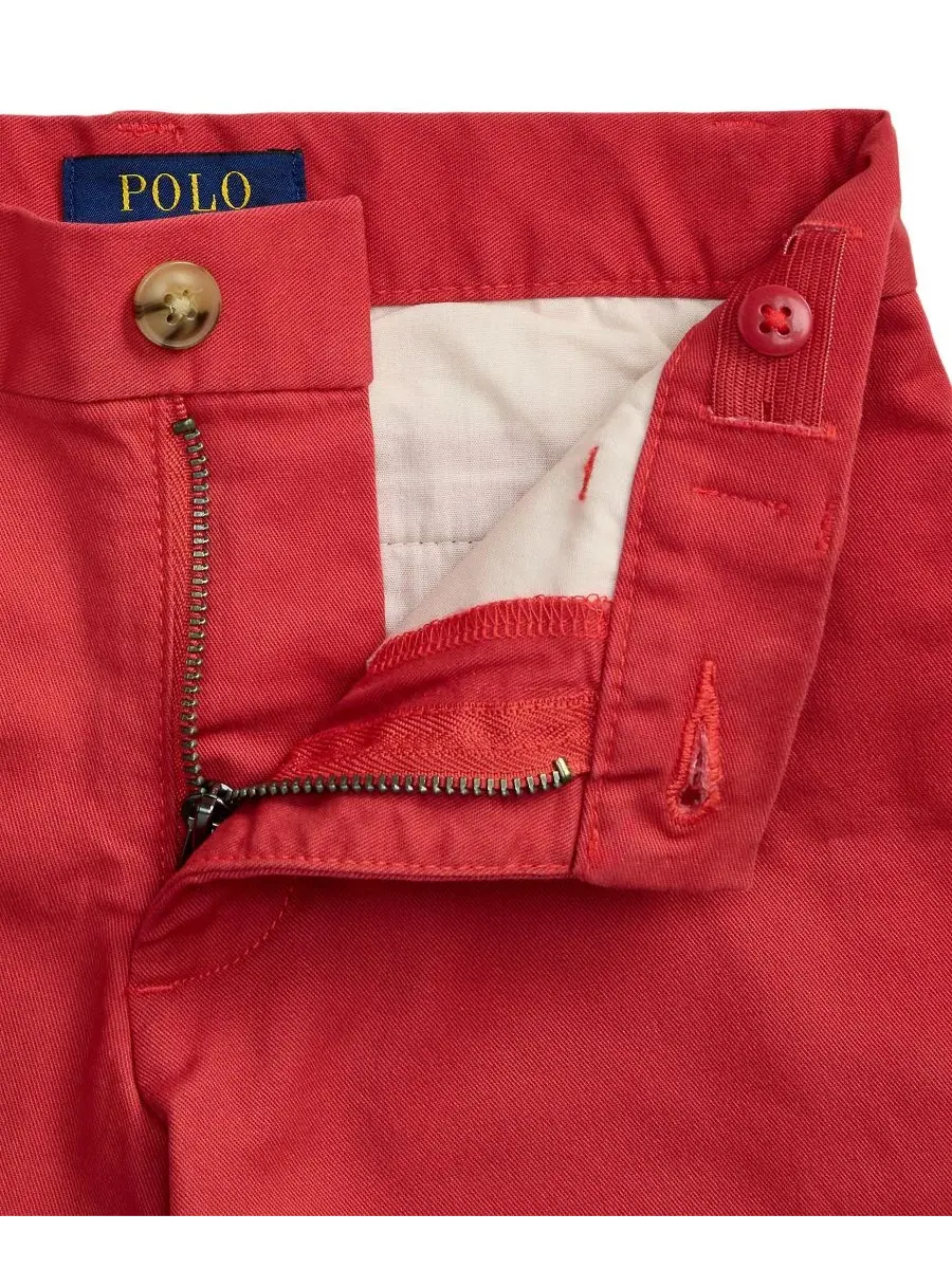 Детские шорты прямого кроя из износостойкой саржи для мальчиков 2-7 лет Polo Ralph Lauren — изображение 2 из 5, красный