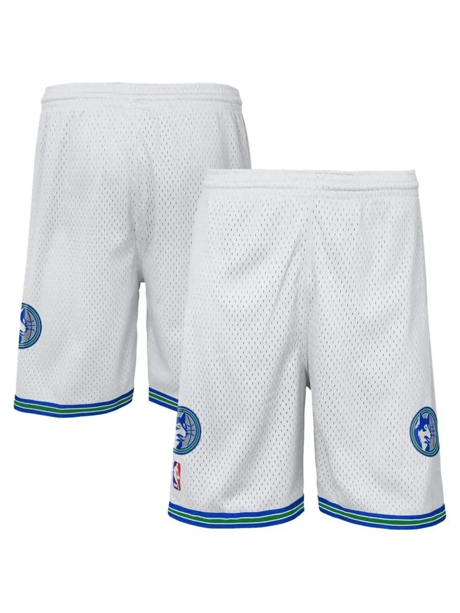 Mitchell & Ness Большие белые шорты Swingman с символикой команды Minnesota Timberwolves для
