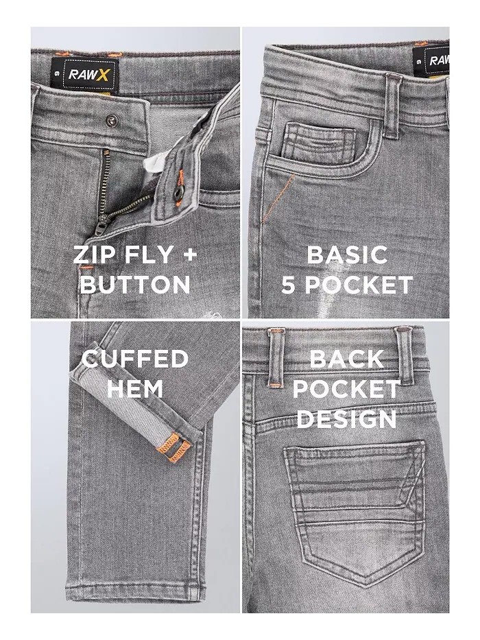 Джинсы для мальчика в стиле distressed размер 4-7 Raw X — изображение 3 из 3, черный